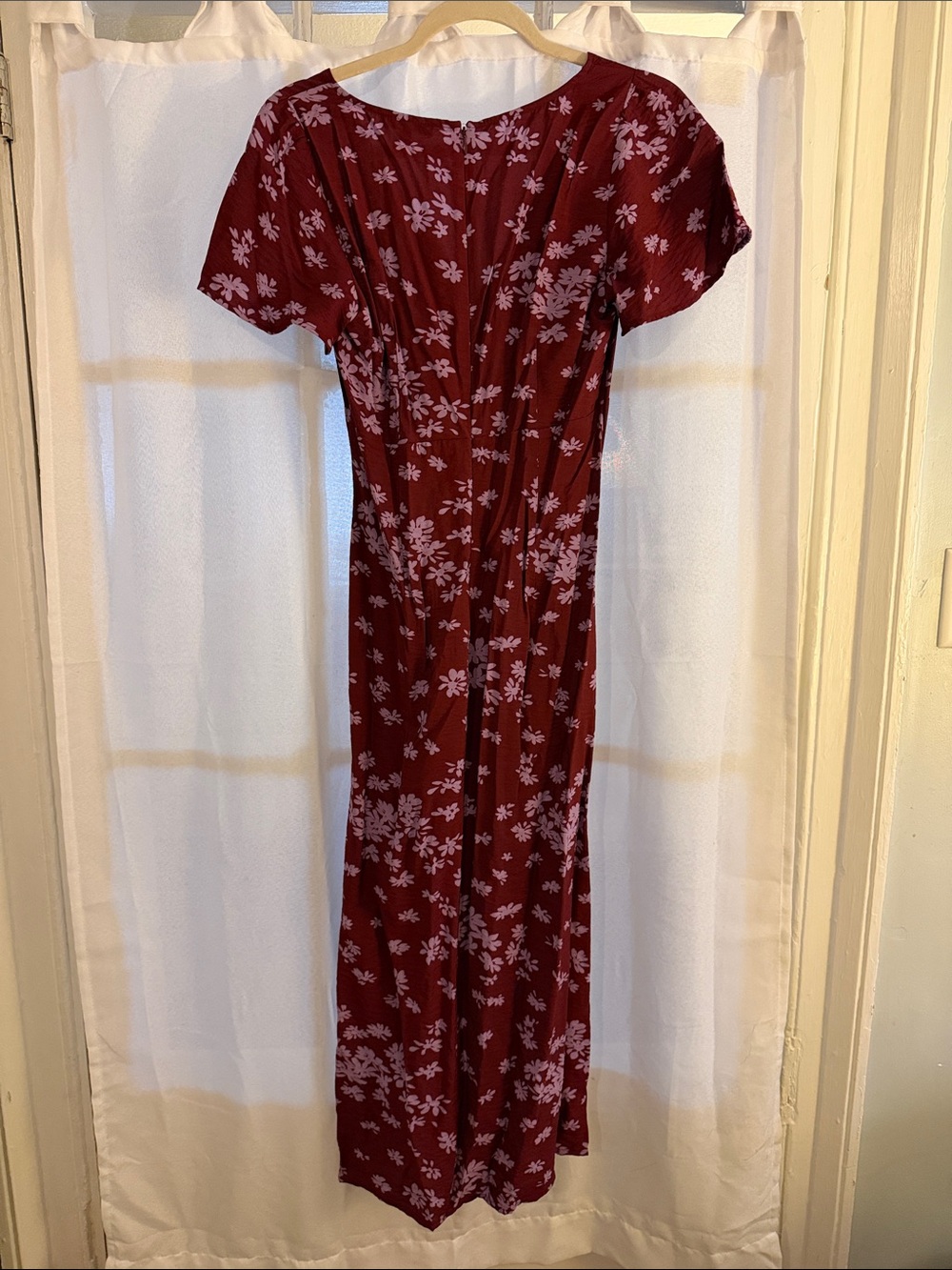 Madewell Burgundy Floral V-Neck Maxi Dress - Picture 4 of 4